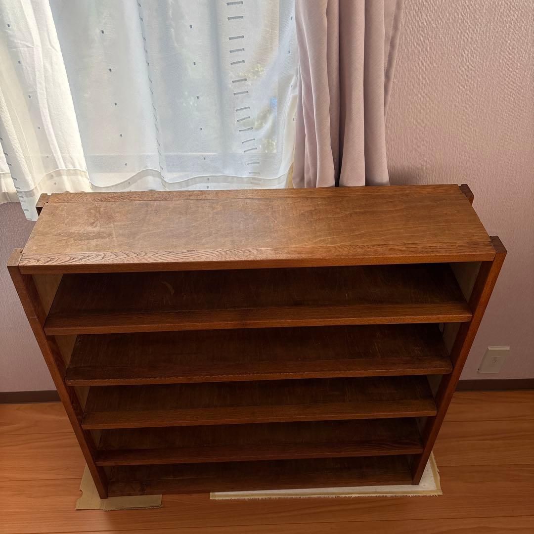 リユース　木製 5段 CD DVDラック ブラウン 棚　ハンドメイド