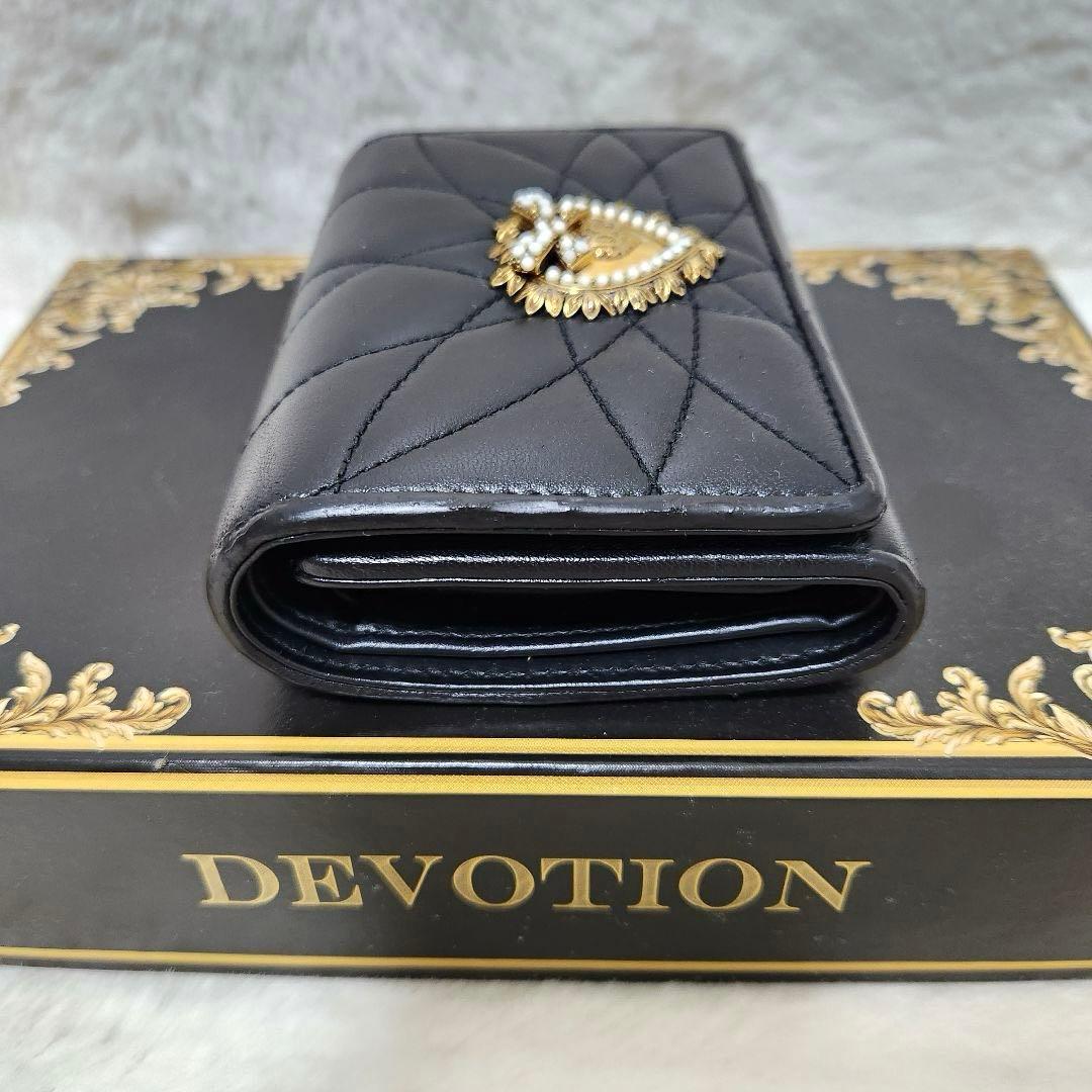 ✨極美品　人気✨ドルガバ　三つ折り　ディボーション　ブラック　レザー　金具