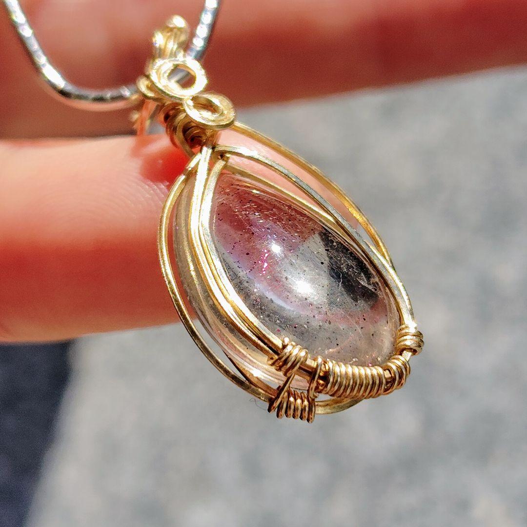 ティンカーベルクォーツ✨ピンクファイヤークォーツ✨ペンダントトップ 幻の水晶✨