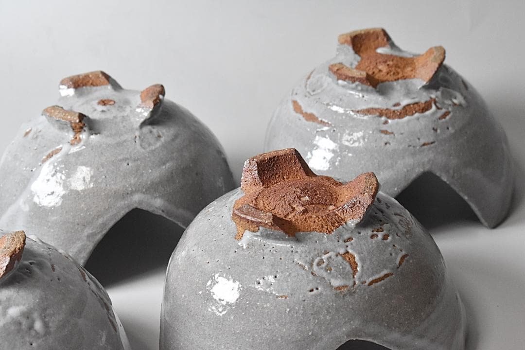 中里重利 唐津 割山椒 向付 5客 共箱 唐津焼 三玄窯