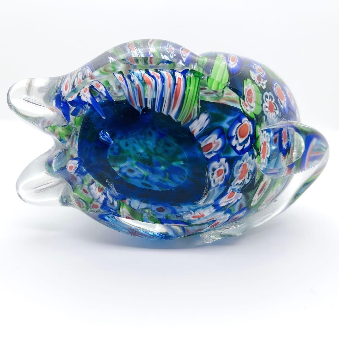 【入手困難】ミルフィオリ アートガラス 犬 置物 ヴェネチアン風 オブジェ