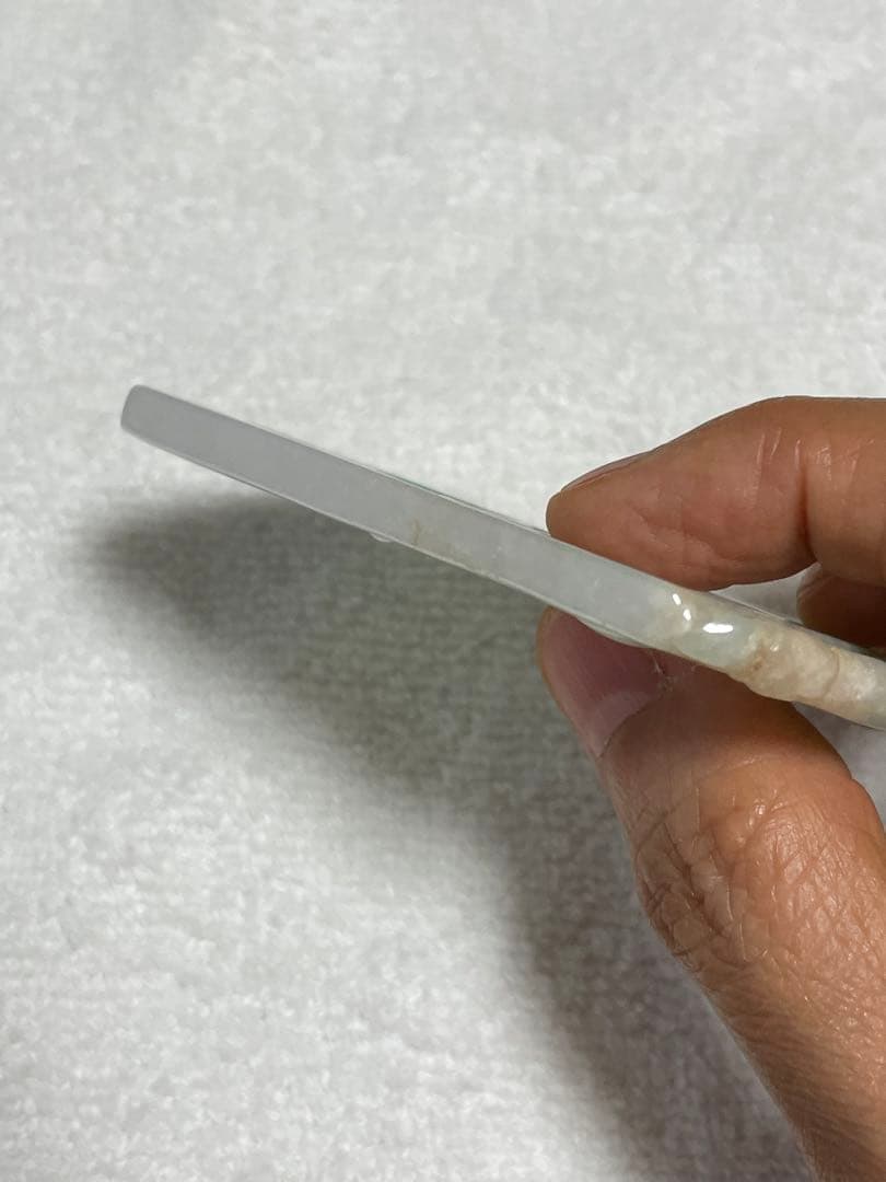 翡翠　天然石　ペンダントヘッド　御守り　竹鳥模様