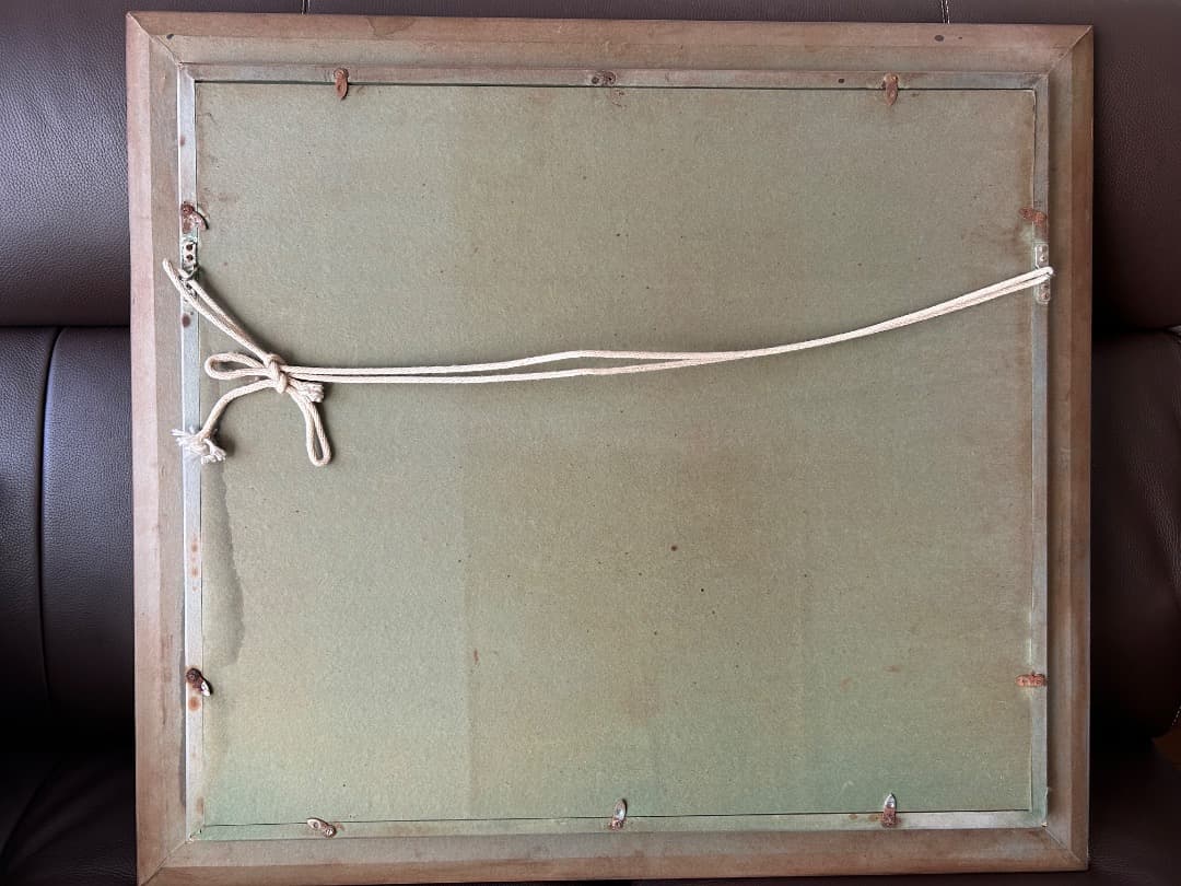 立松富雄作『花とシャトー』(油彩)