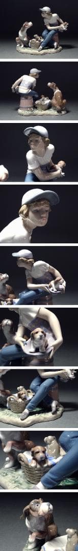 スペイン　LLADRO　リヤドロ　彩色磁器人形　「この子はぼくの！」少年と犬