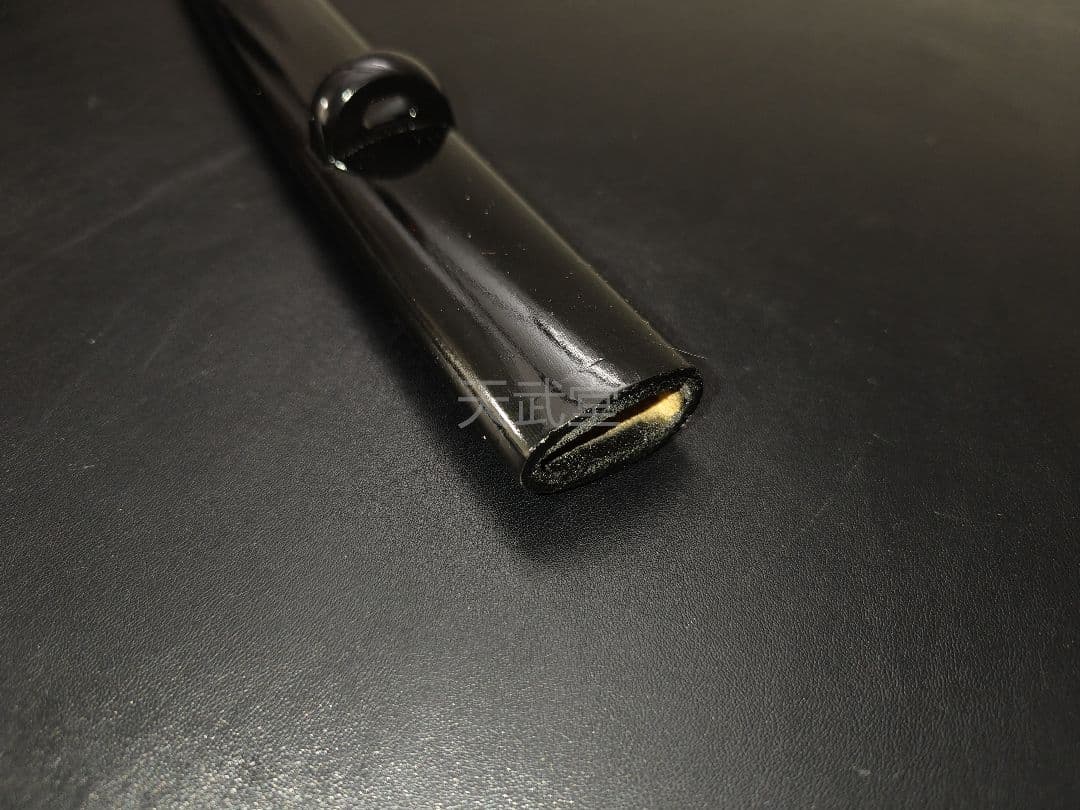 CSQ02　日本刀鞘　黒鞘　龍図　両面彫刻　拵え　栗形　反り約2.3CM