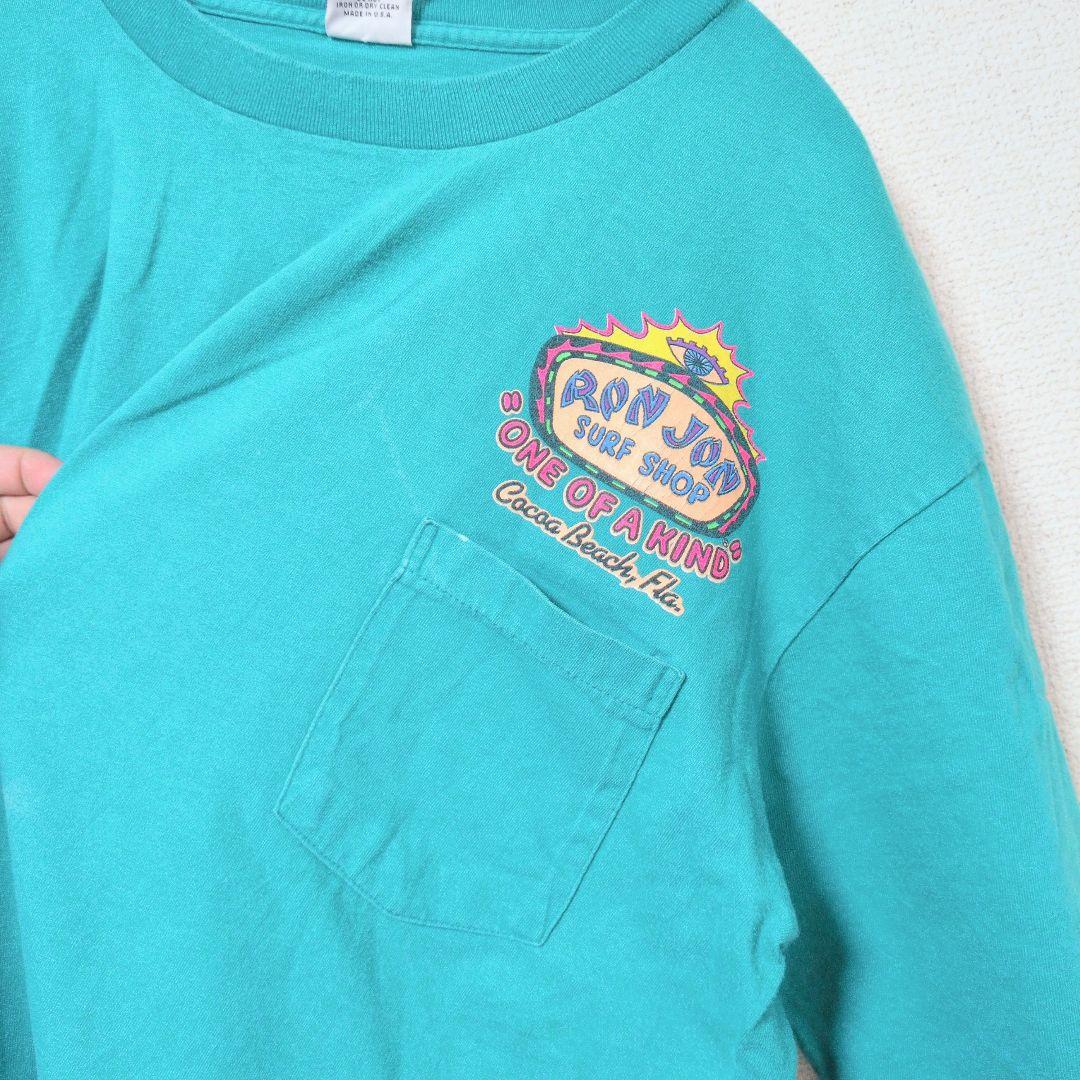 90年代 激レア　ロンジョン　RONJON シングルステッチ　Tシャツターコイズ