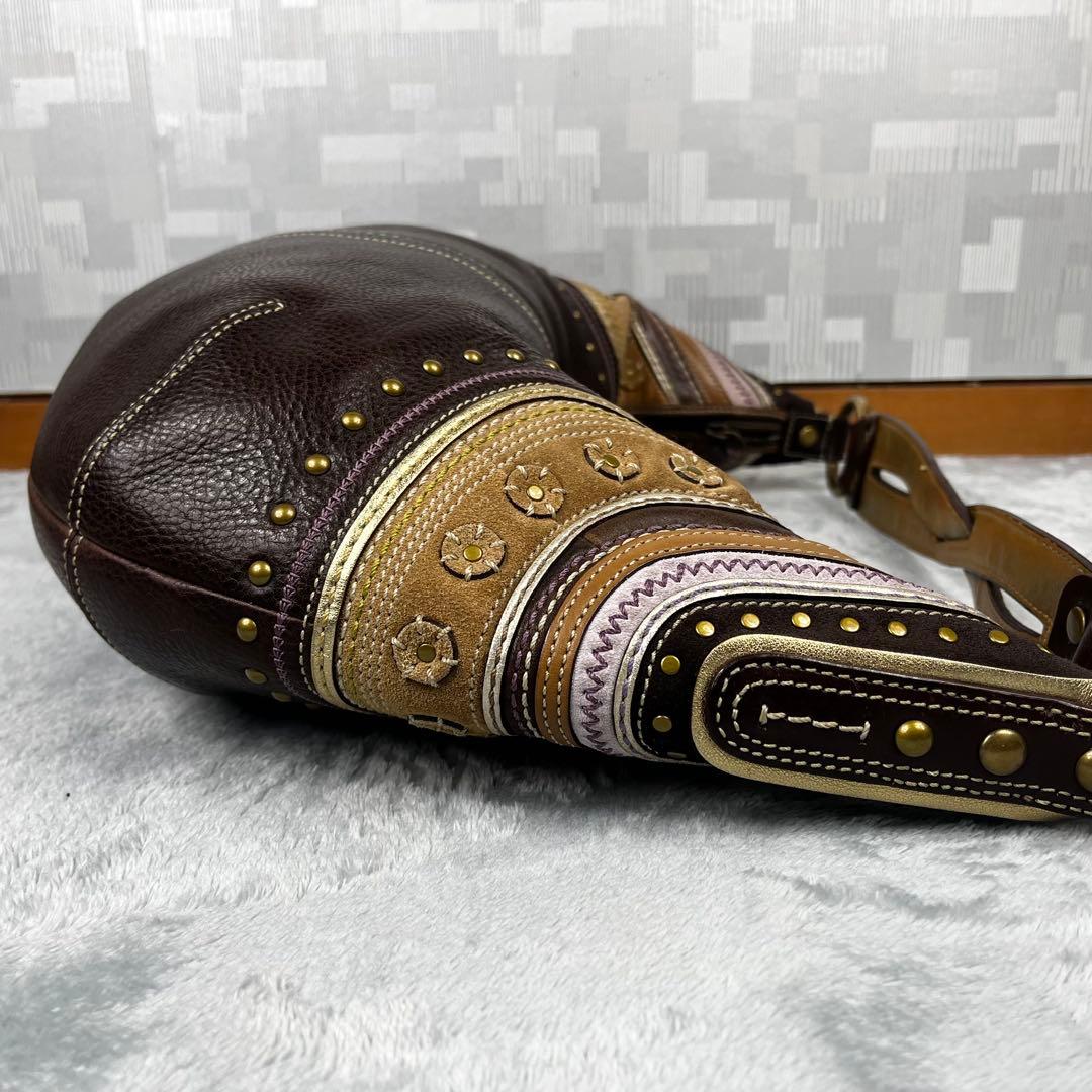 バッグ Coach Hobo Shoulder Bag Brown Leather