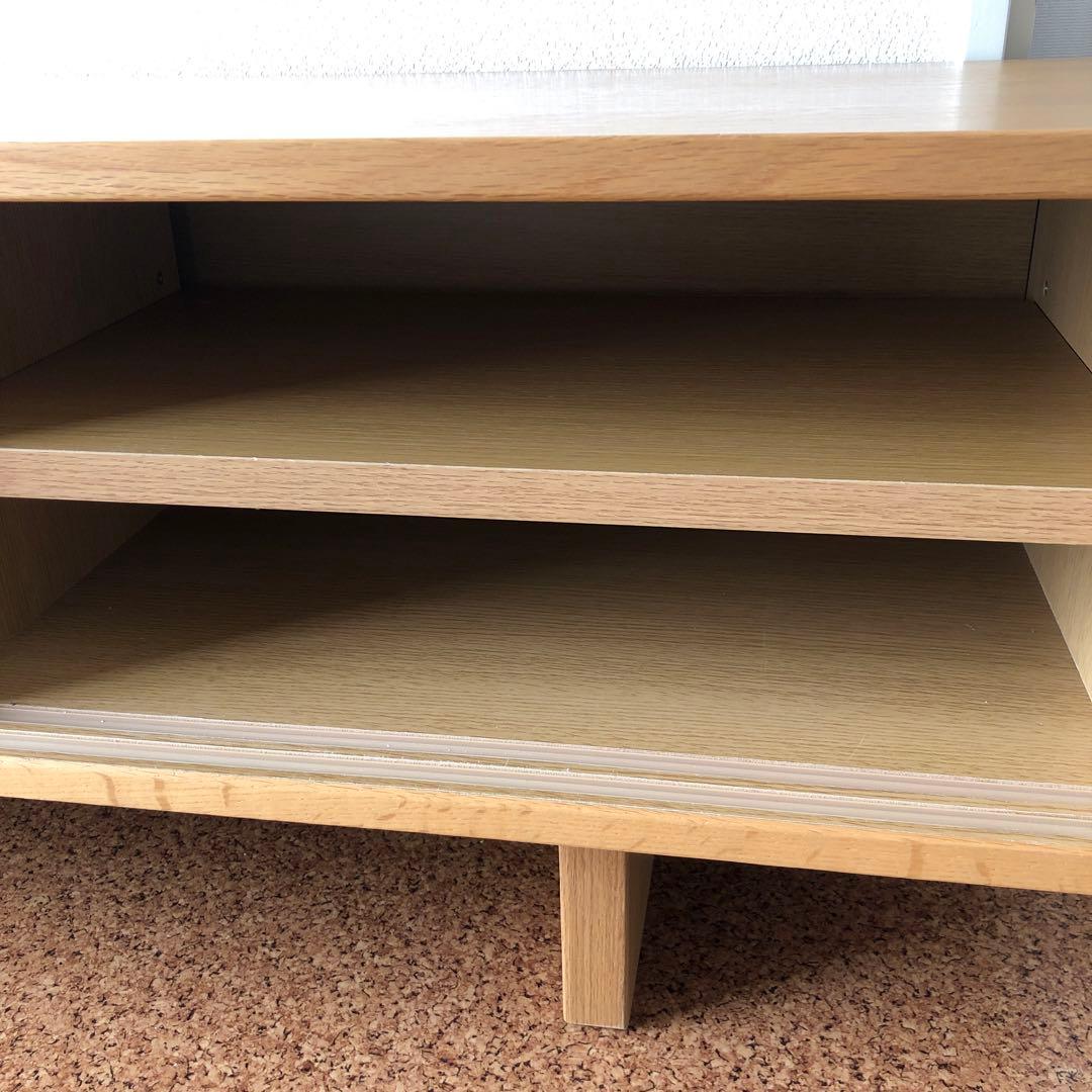 無印良品 オーク材 ＡＶラック 薄型 （引戸）150cm【廃盤品】