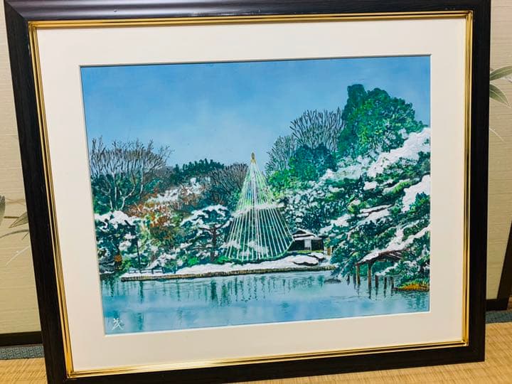 造形画 漆喰画 額付き 送料込