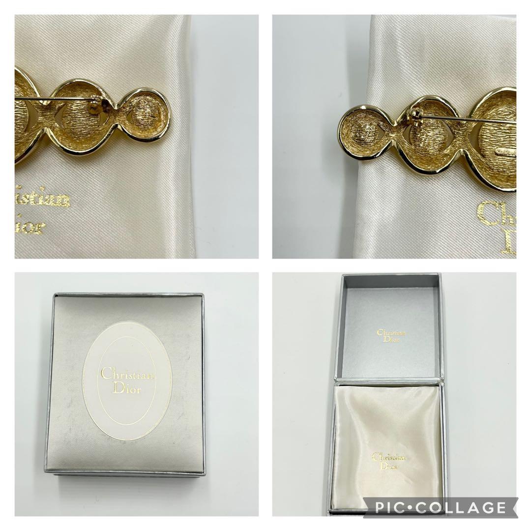 クリスチャンディオール　パールモチーフ　ブローチ　ゴールド