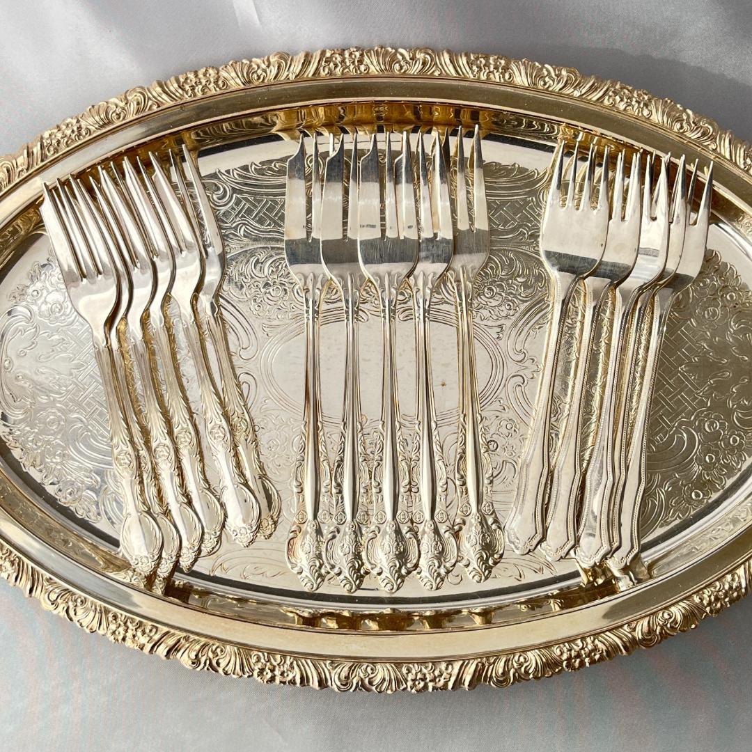 【RODD】ケーキフォーク / デザートフォーク 16本【シルバープレート】