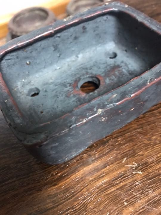 盆栽鉢　絶品時代ミニ盆栽鉢秀峰切り立長方鉢山野草寄せ植小鉢植木鉢