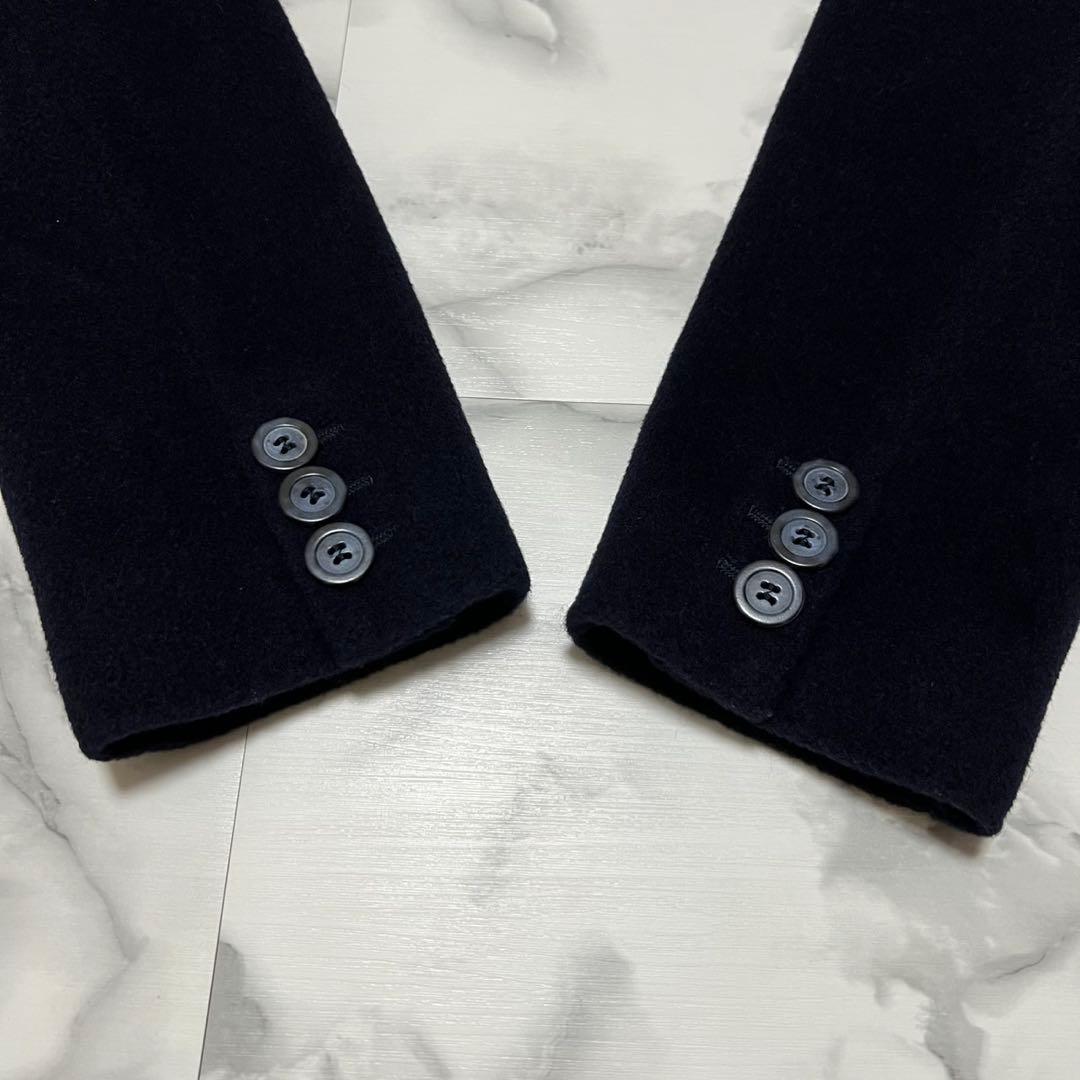 【美品】マックスマーラ　ダブルチェスターコート　ロング　カシミヤ混　ネイビー