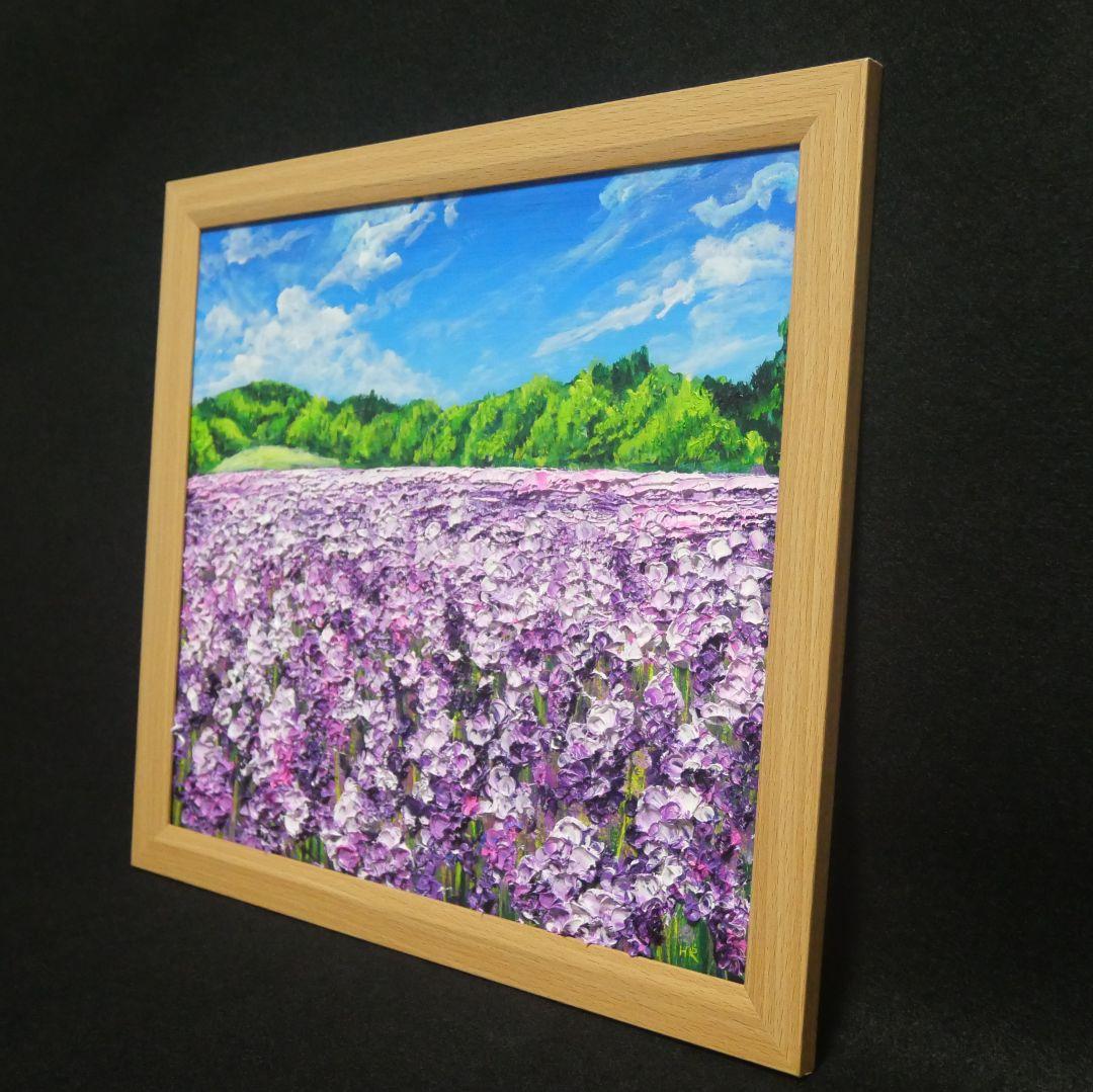 油絵 油彩 油彩画 絵 絵画【青空のラベンダー畑】