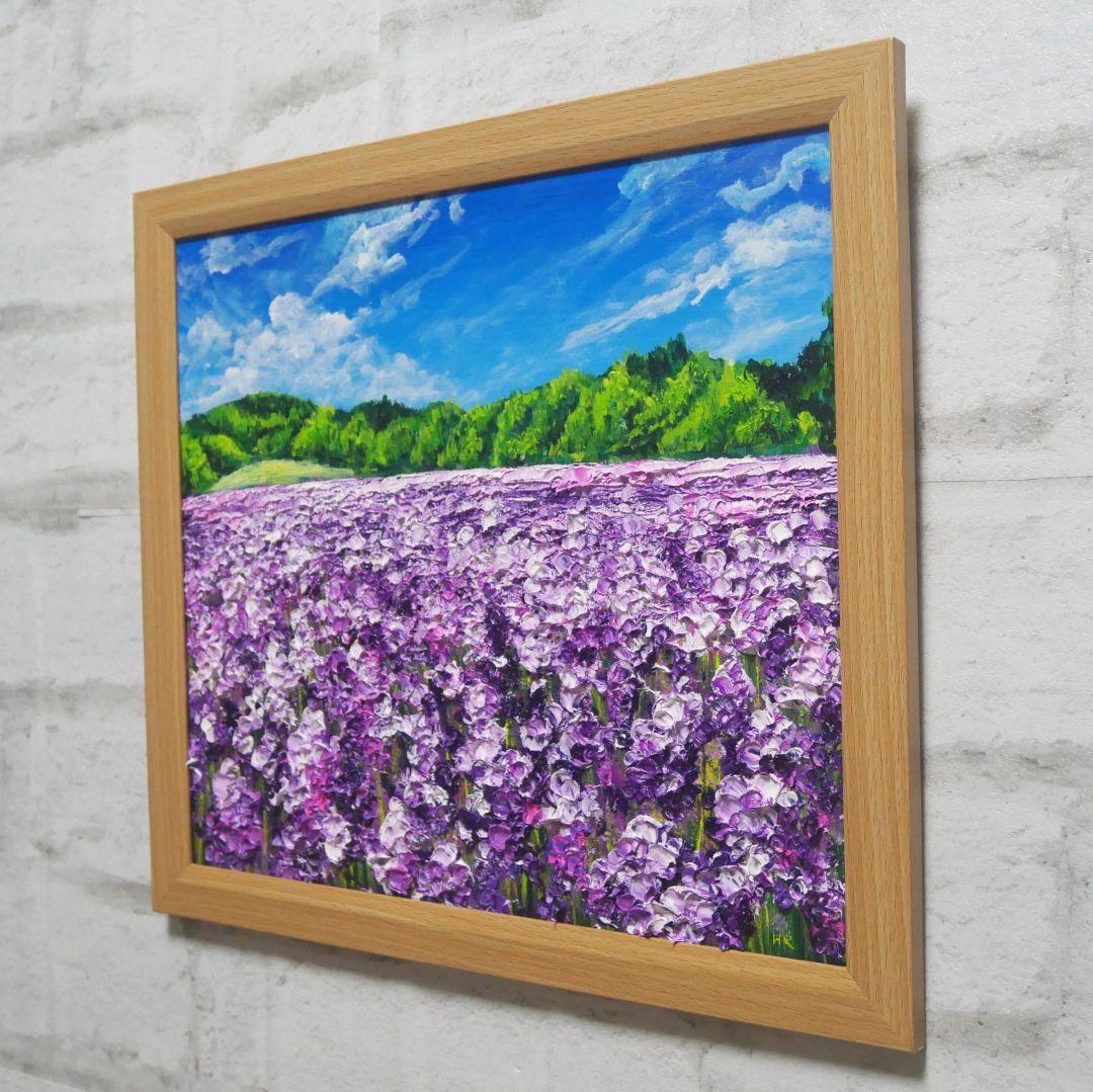 油絵 油彩 油彩画 絵 絵画【青空のラベンダー畑】