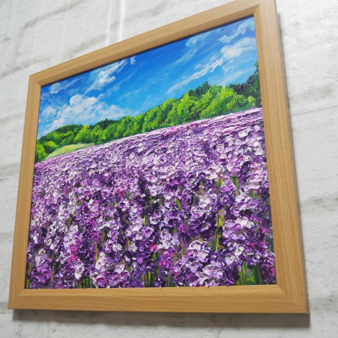 油絵 油彩 油彩画 絵 絵画【青空のラベンダー畑】