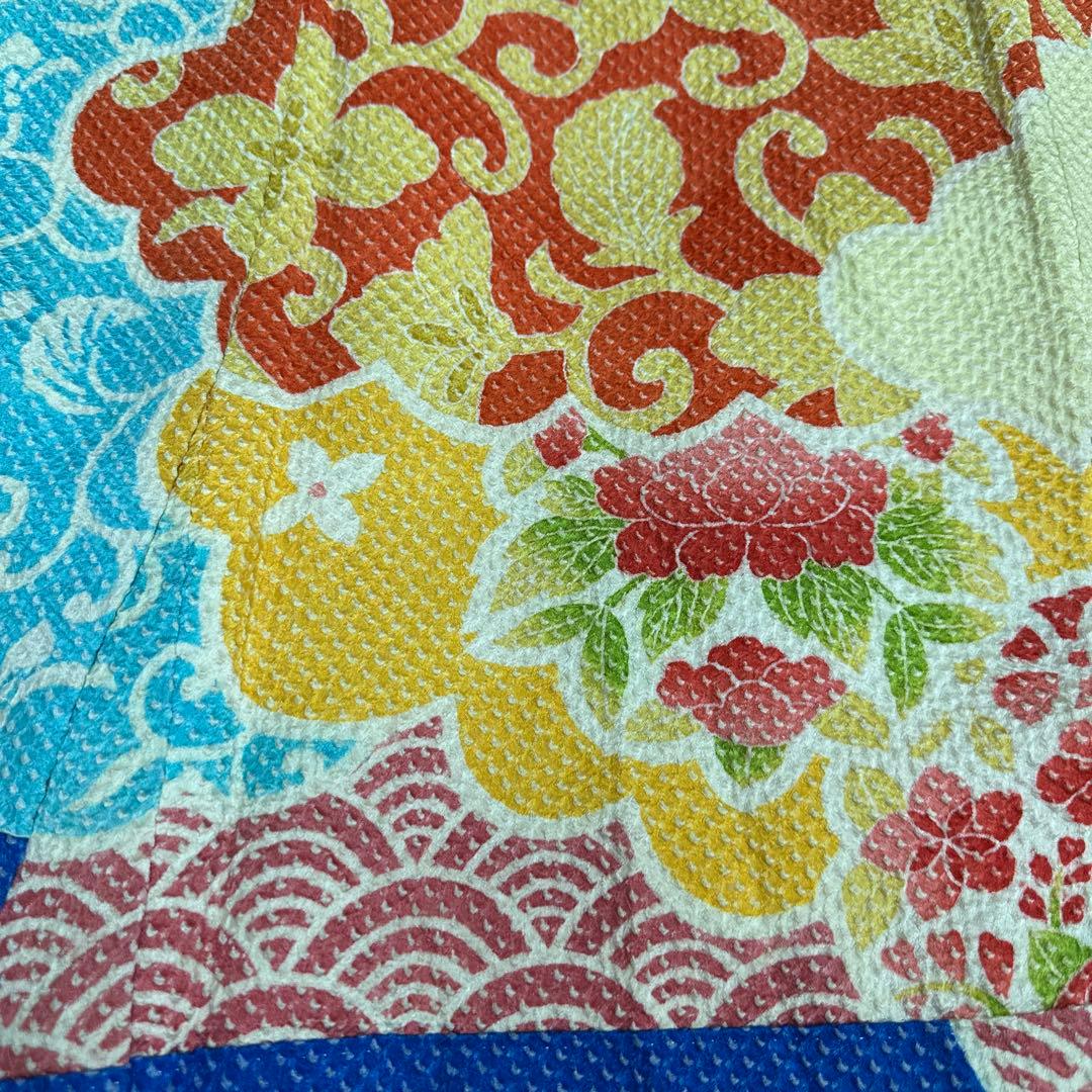 藤娘きぬたや 青地雲取り 総絞り 振袖　花唐草