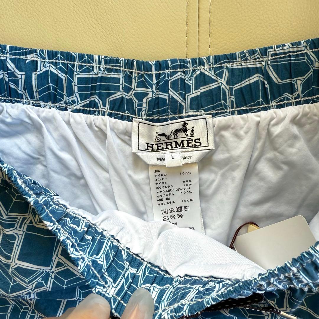 H HERMES エルメス 未使用タグ箱付き メンズ水着 L