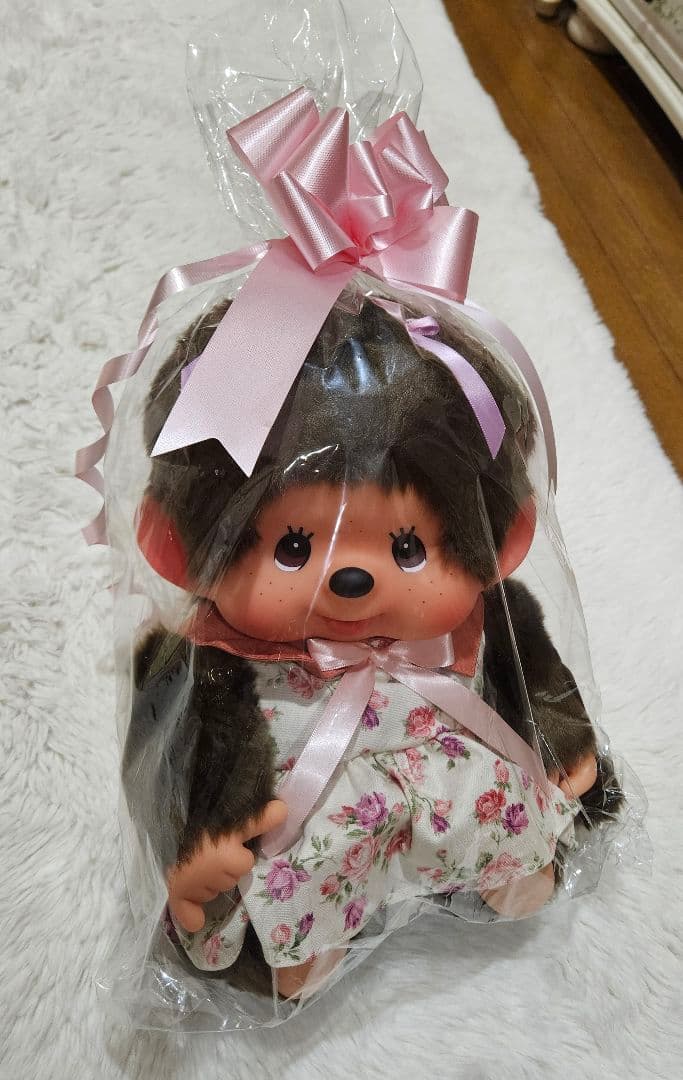 フラワー モンチッチ やわらかL セキグチ レア 花柄ワンピース ぬいぐるみ