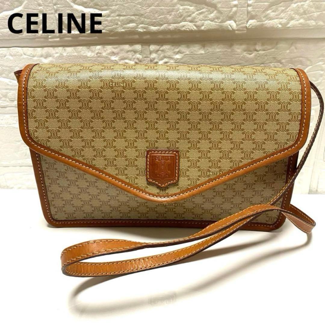 【美品✨】CELINEセリーヌ ショルダーバッグ マカダム柄 ブラウントリオンフ
