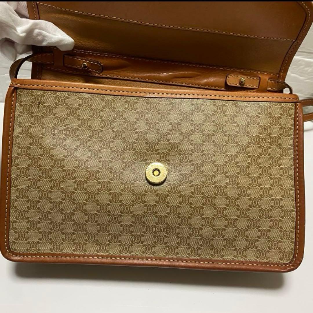 【美品✨】CELINEセリーヌ ショルダーバッグ マカダム柄 ブラウントリオンフ