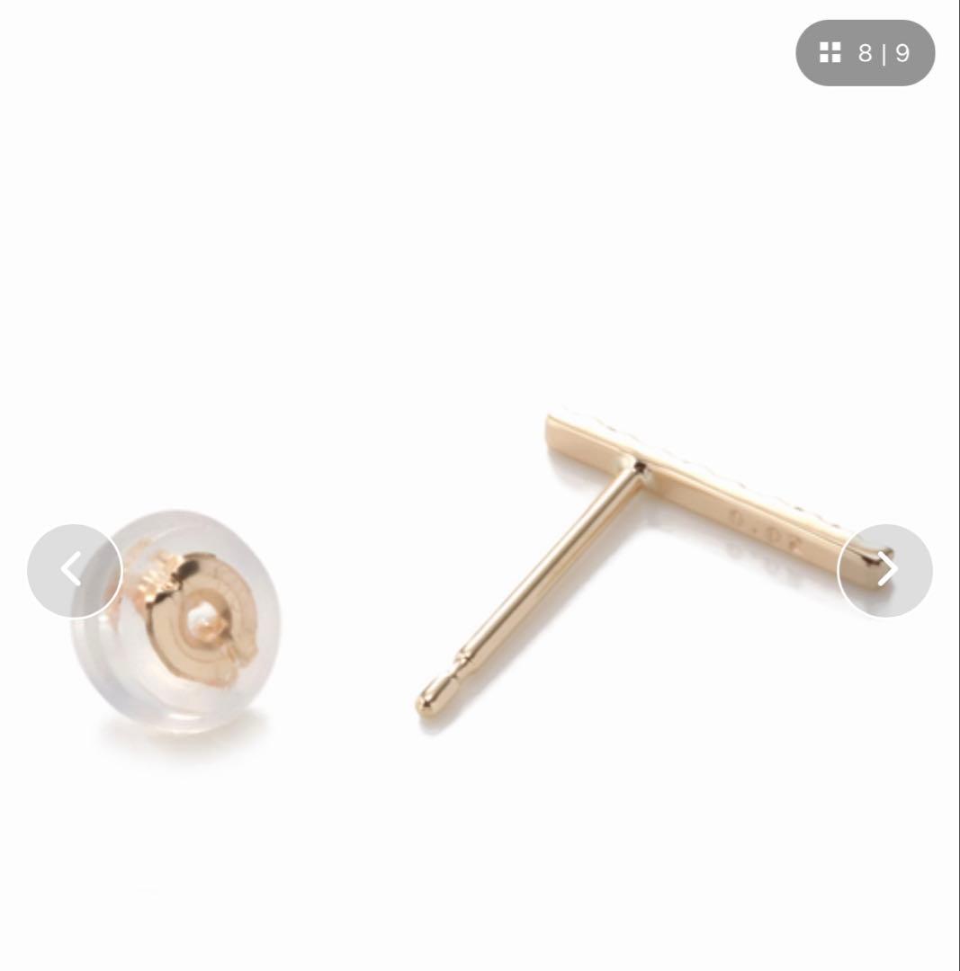 Lilas リラ ダイヤ10mmバーピアス K10