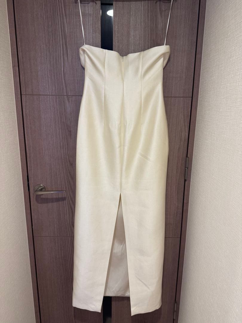 HUONG アイボリーシフォンロングドレス