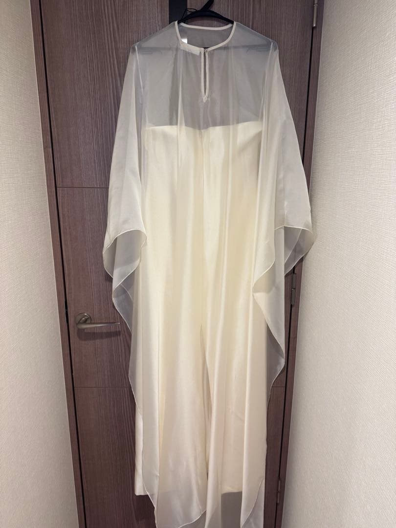 HUONG アイボリーシフォンロングドレス