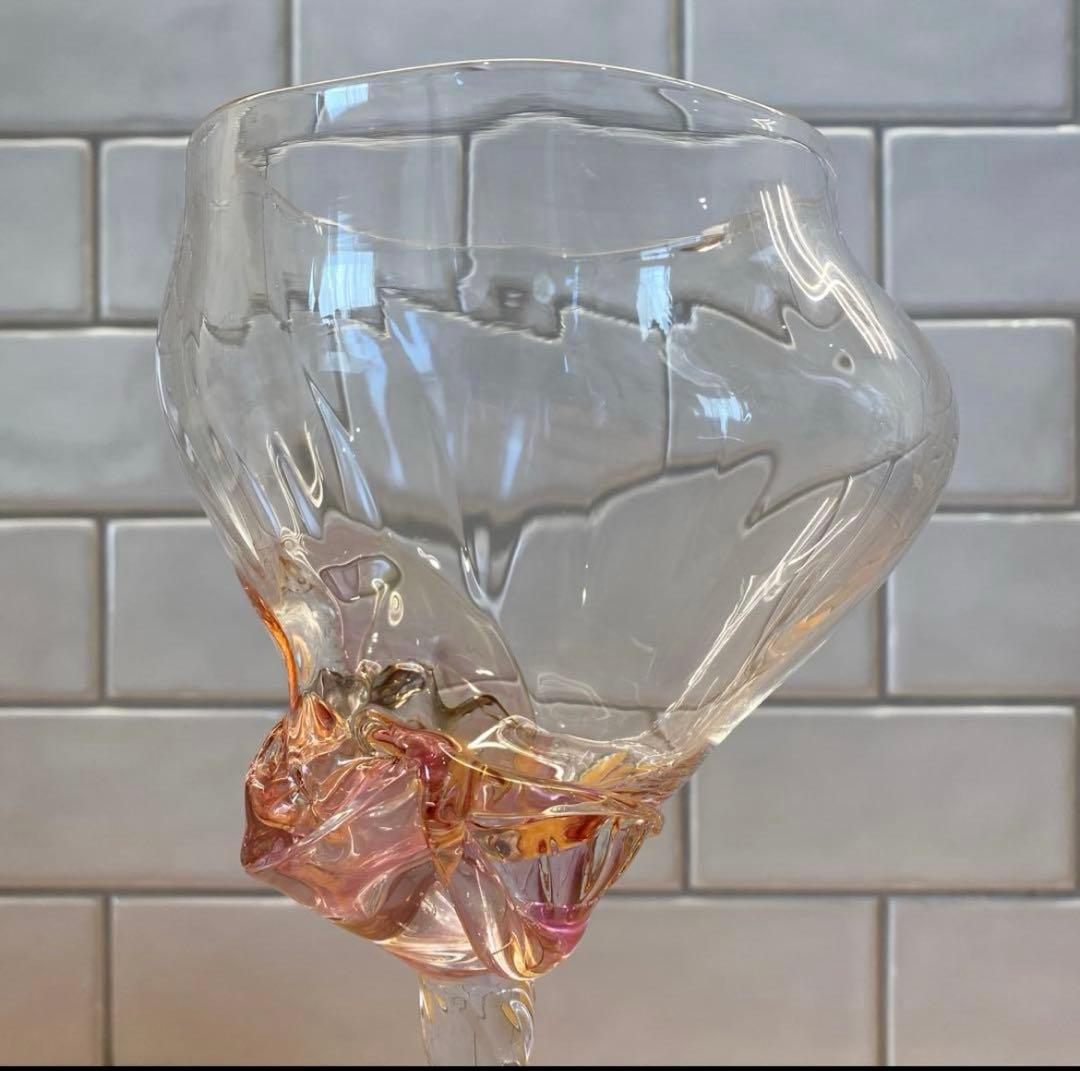 河内麻子　asako kawachi ワイングラス　ガラス　ガラスアート