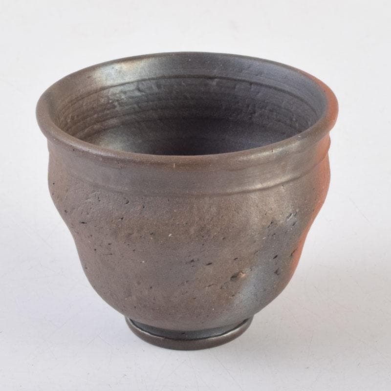 常滑焼　小西洋平作　窯変　ぐい呑　共布共箱　V　8657