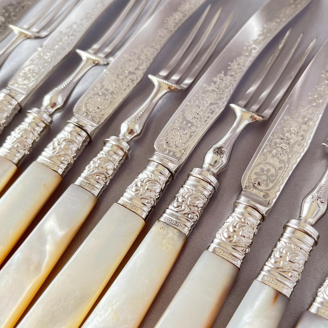 【Allen & Darwin】【白蝶貝 】デザートセット マザーオブパール