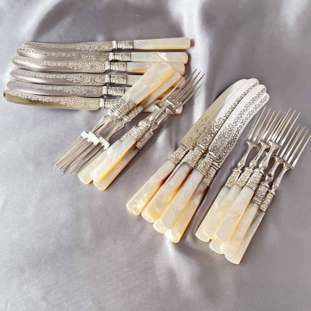 【Allen & Darwin】【白蝶貝 】デザートセット マザーオブパール