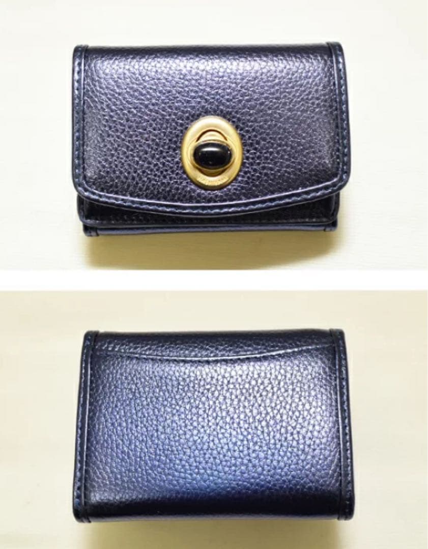 明日まで限定価格+新品*ハシバミの天然石ミニウォレットNavy/ラブラドライト*