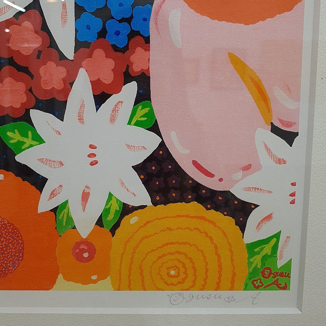 ジークレー版画　ミックスフラワー　3/100エディション　A3サイズ　額付き