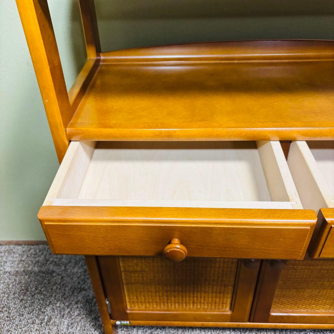 オールドカリモク　電話台　FAX台　キャビネット　昭和レトロ