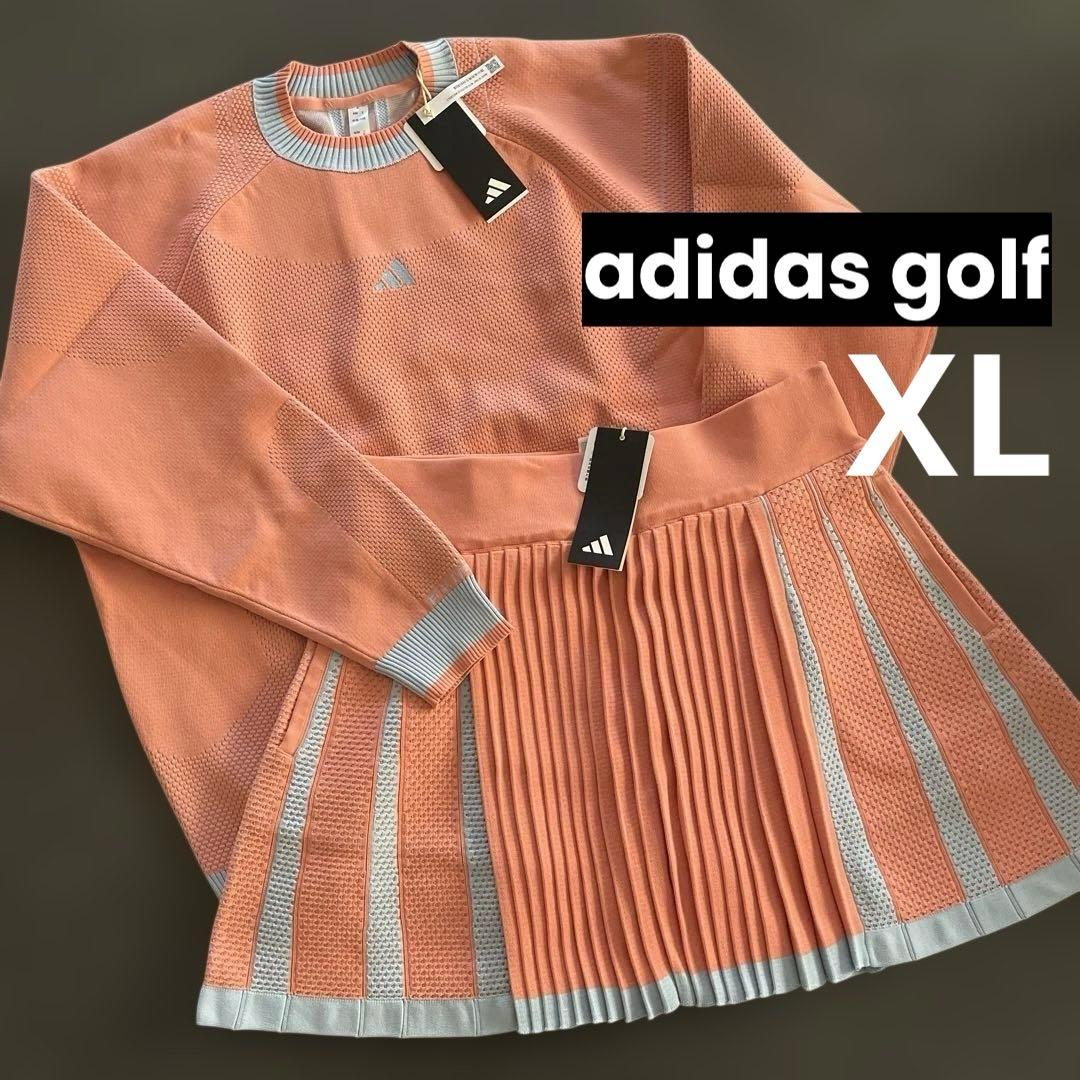 アディダス セットアップ プライムニット プリーツスカート 秋冬ゴルフウェア