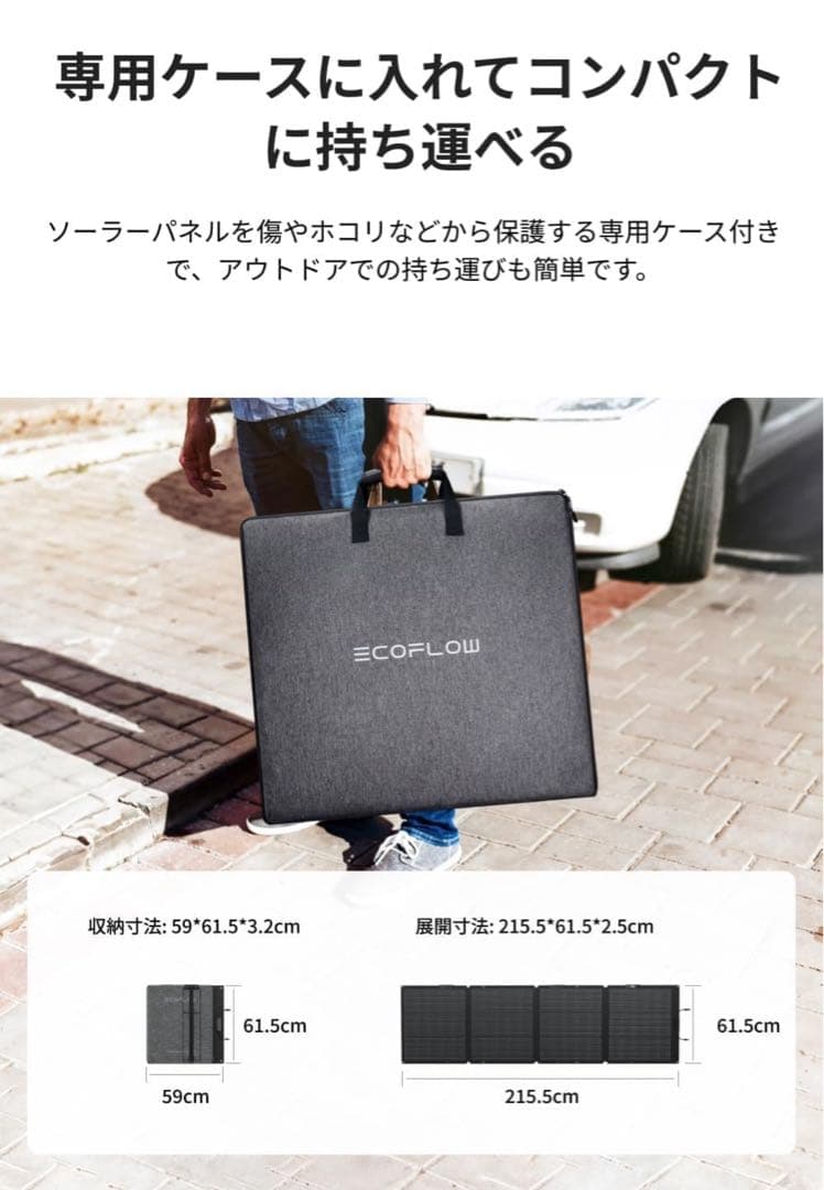 EcoFlow 220W片面ソーラーパネルGen2
