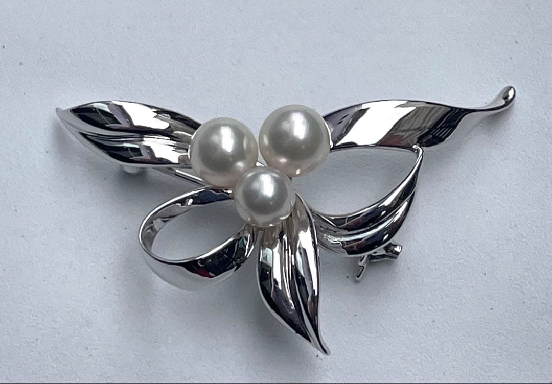 Namii  MIKIMOTO ミキモト アコヤ真珠ブローチ シルバー