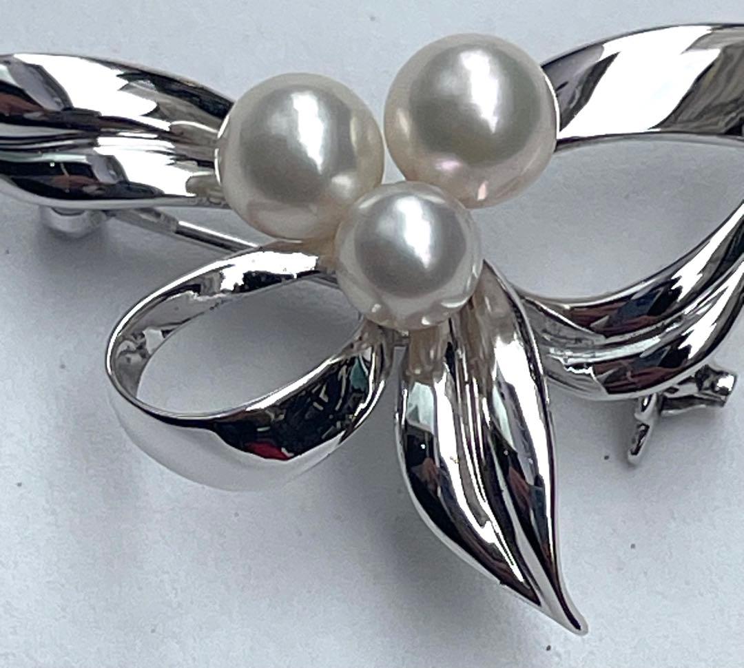 Namii  MIKIMOTO ミキモト アコヤ真珠ブローチ シルバー