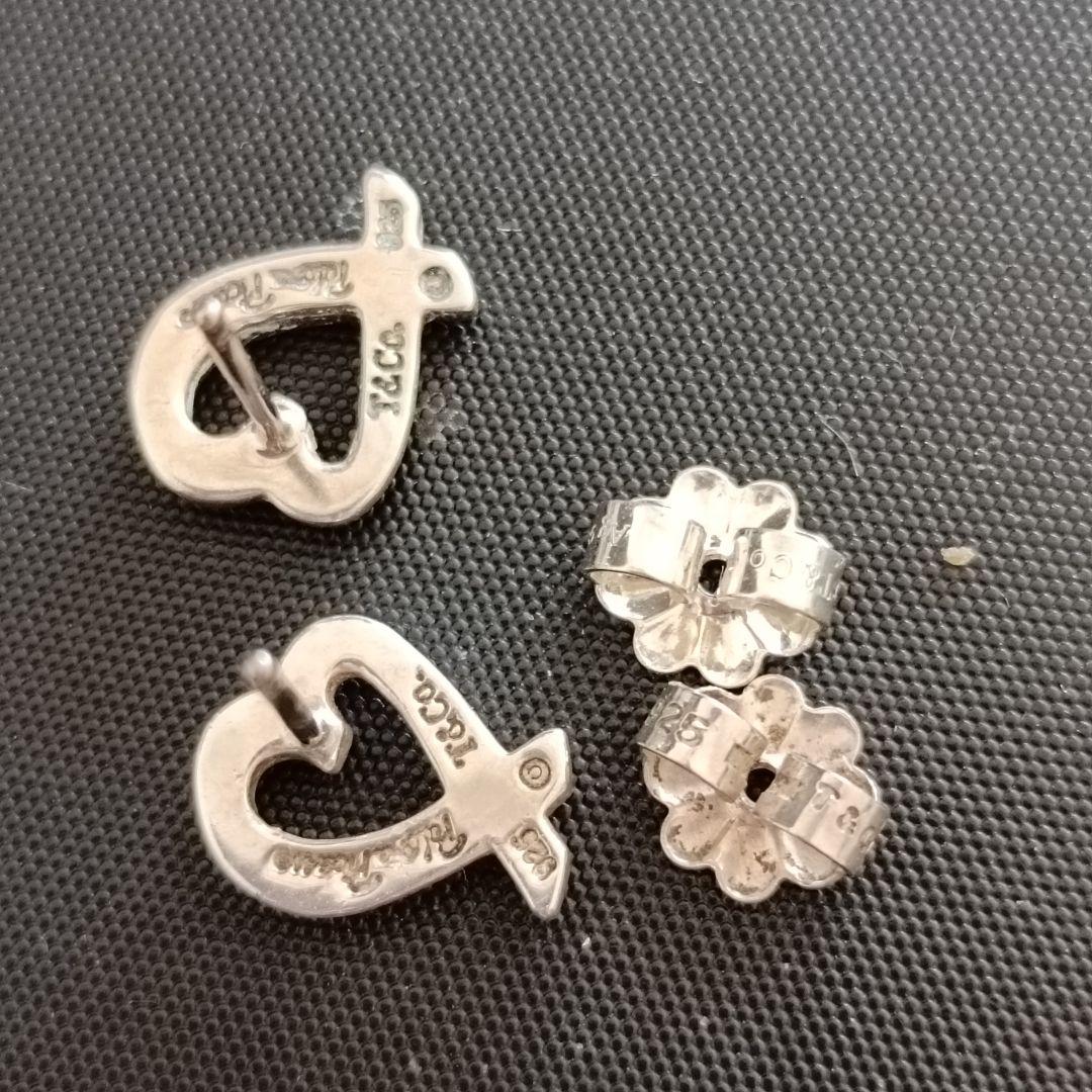 ティファニー　ラビングハート　スタッド　ピアス　シルバー　両耳　付属品なし
