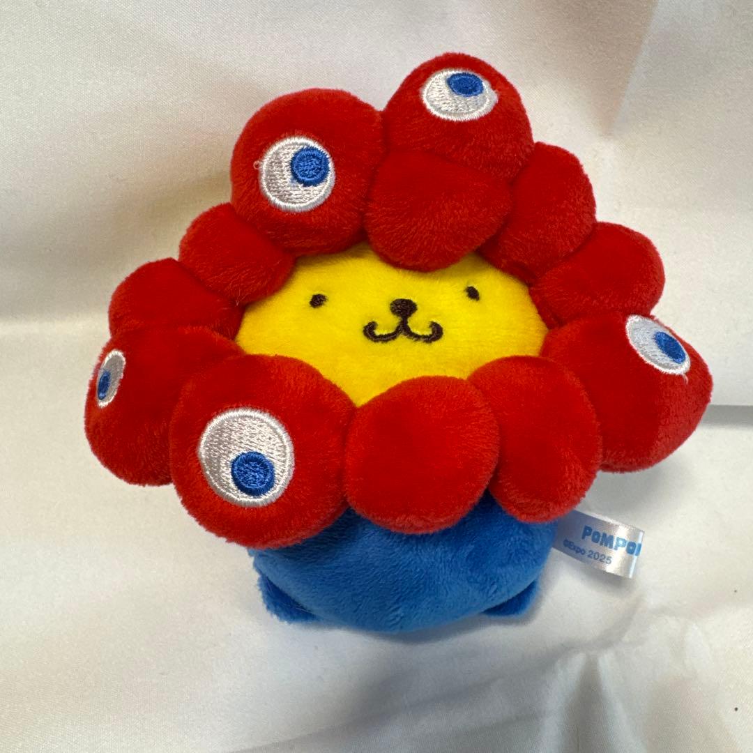 サンリオミャクミャク なりきりぬいぐるみBC ポムポムプリン 赤 カラビナ