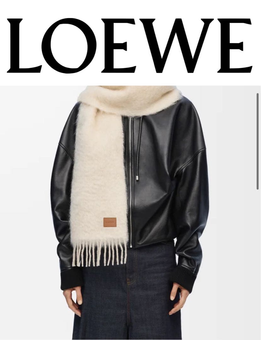 LOEWE アイボリー モヘアマフラー　新品未使用