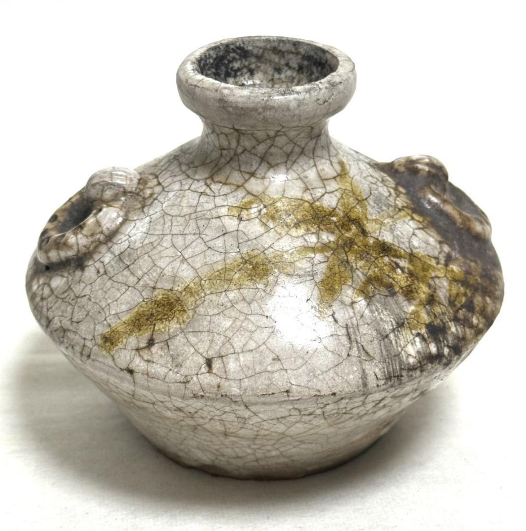 中国 双耳古壺 小壷 一輪生 時代物 古美術 ウブ品 入手困難 WWTT165