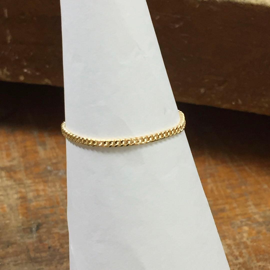 K18 1.5ミリ幅 喜平 チェーンリング 18金　イエローゴールド