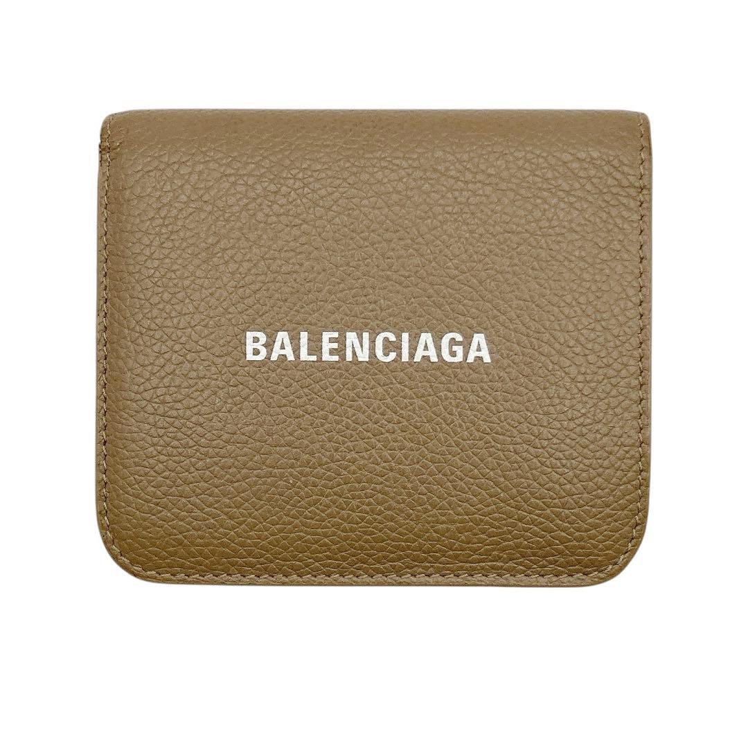 美品✨BALENCIAGA バレンシアガ　エブリデイ　折り財布　ベージュ　シボ革