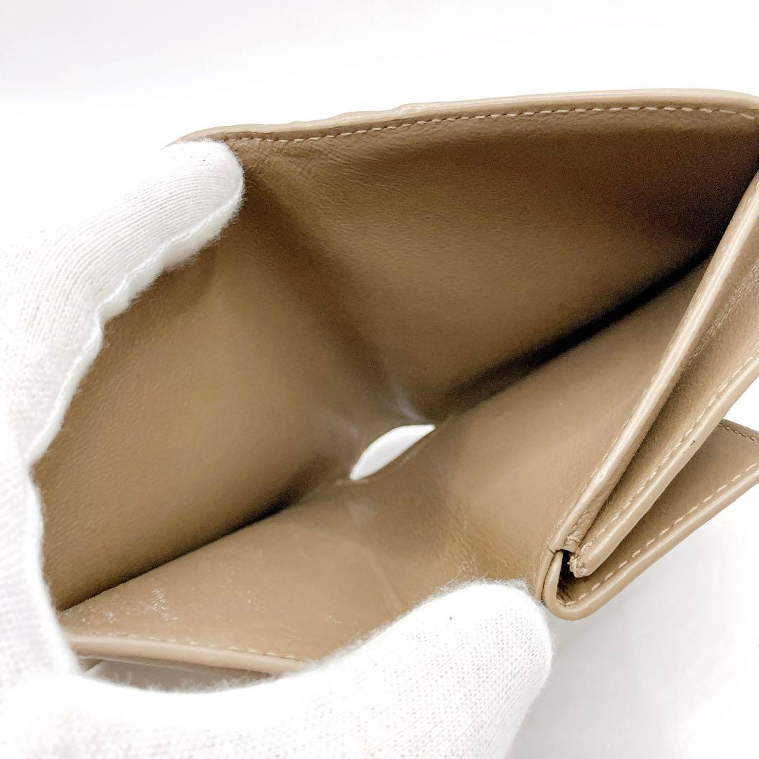 美品✨BALENCIAGA バレンシアガ　エブリデイ　折り財布　ベージュ　シボ革