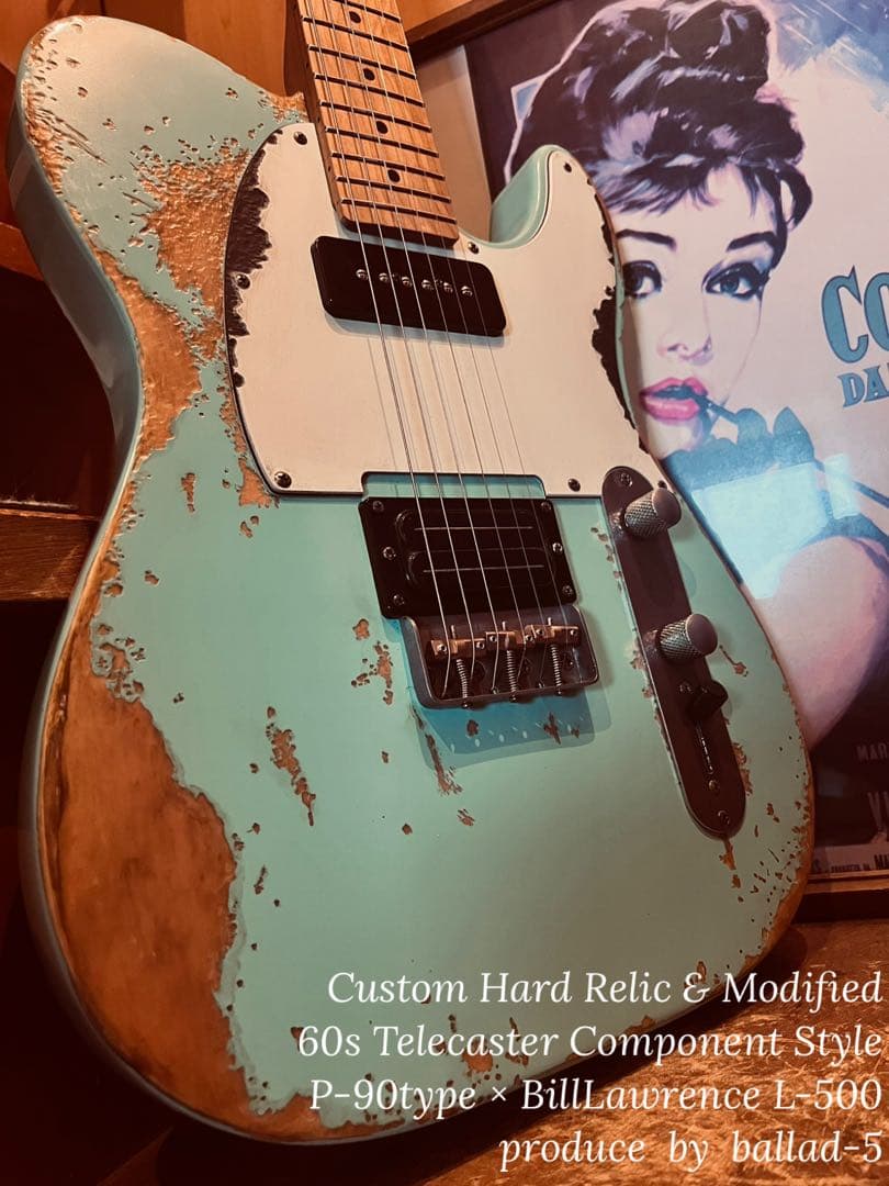 ⭐︎ハードレリックテレキャスタータイプ/P-90×L-500/サーフグリーン⭐︎