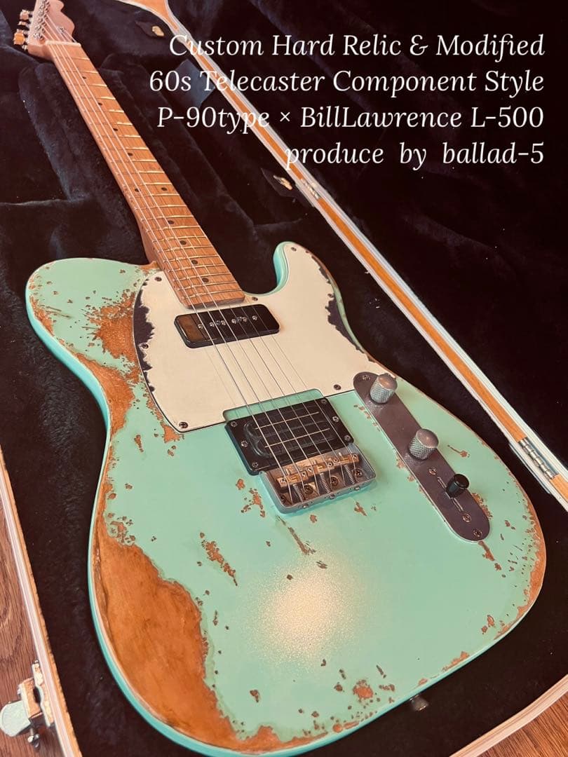 ⭐︎ハードレリックテレキャスタータイプ/P-90×L-500/サーフグリーン⭐︎