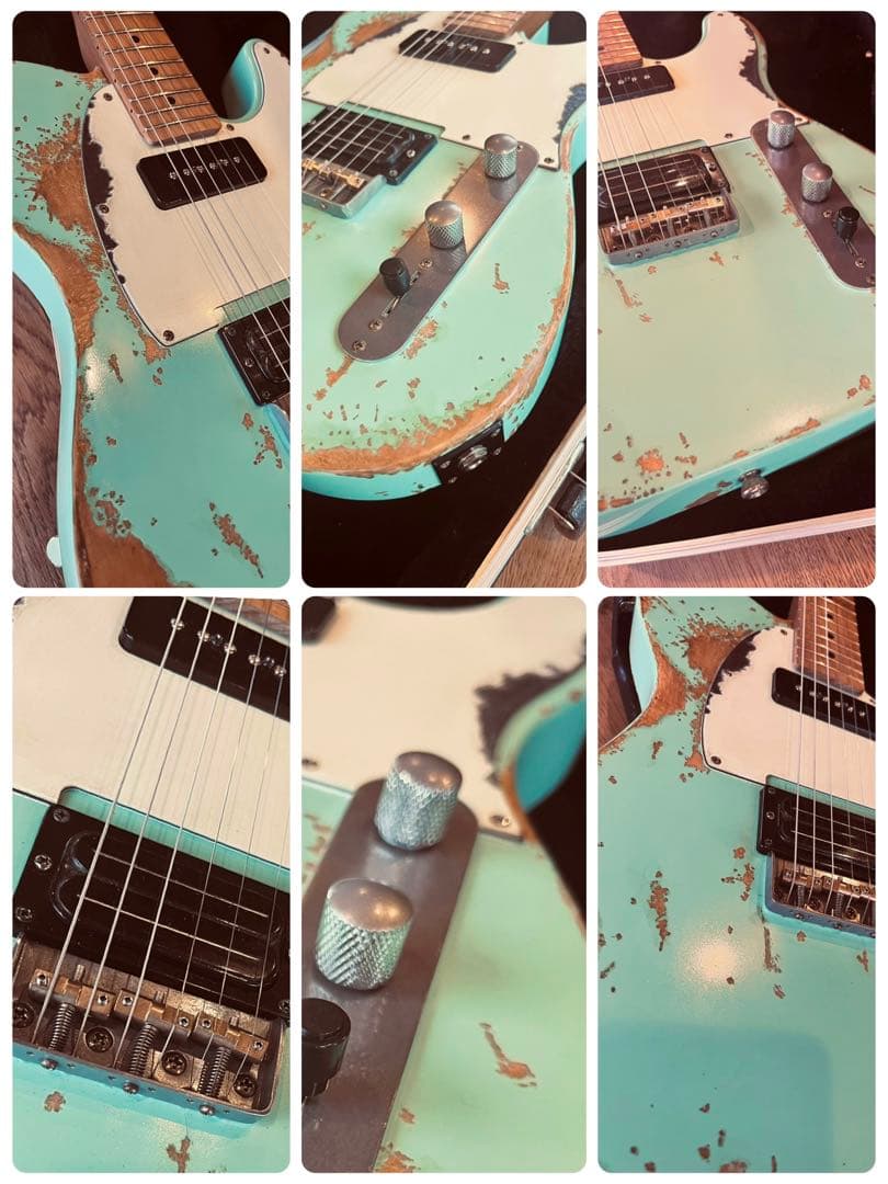 ⭐︎ハードレリックテレキャスタータイプ/P-90×L-500/サーフグリーン⭐︎