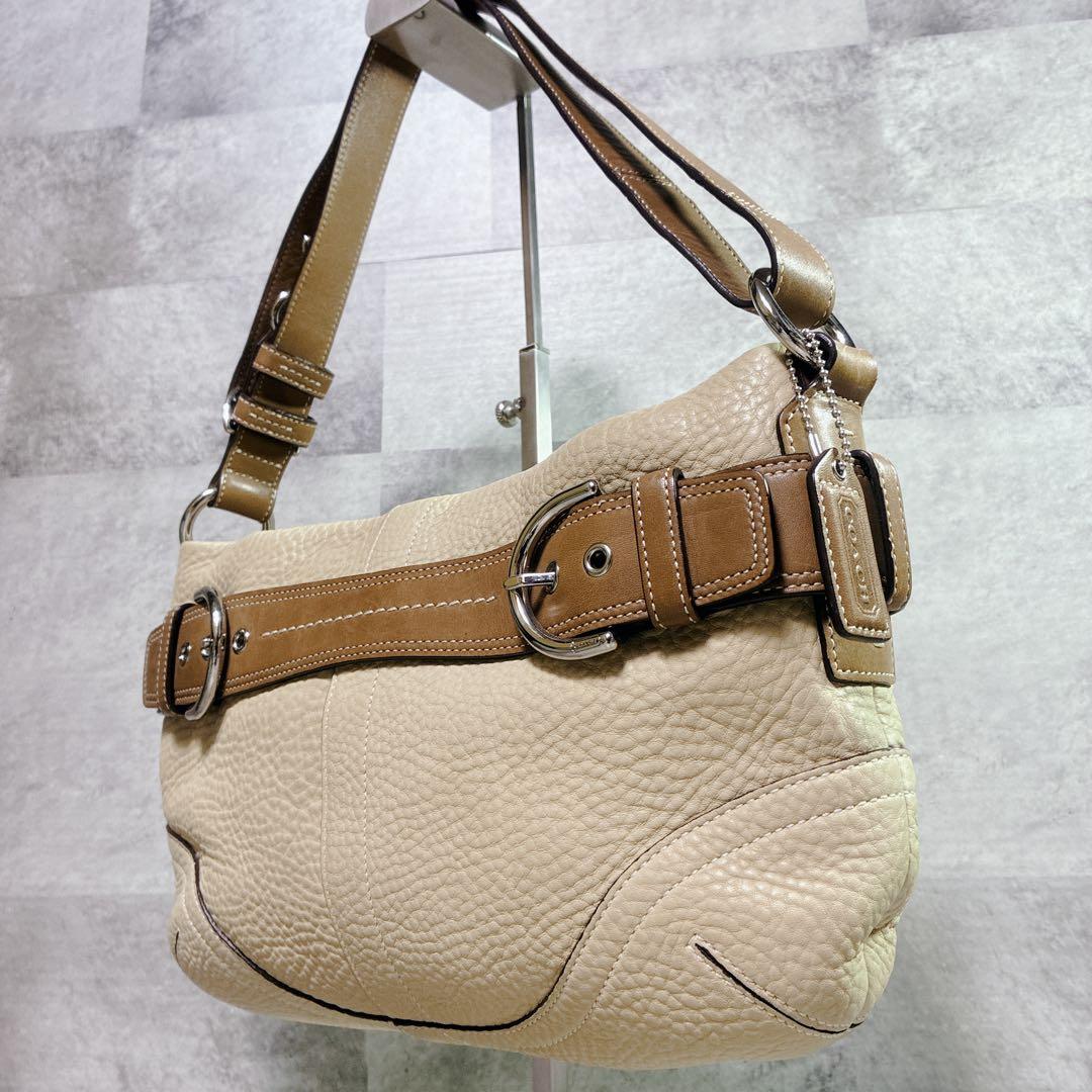バッグ COACH SOHO ONESHOULDERBAG LEATHER BEGIE